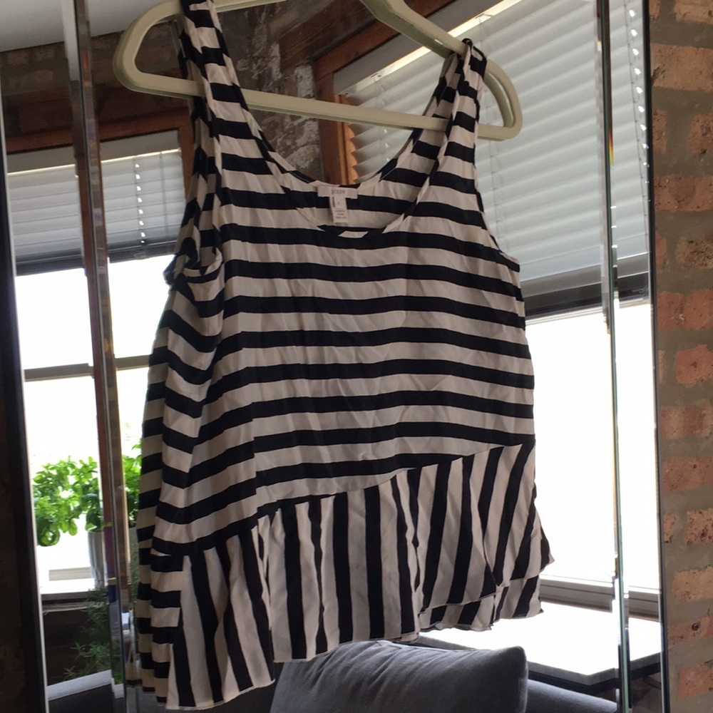 J.crew Striped peplum top